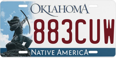 OK license plate 883CUW