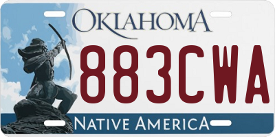 OK license plate 883CWA
