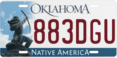 OK license plate 883DGU