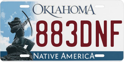 OK license plate 883DNF