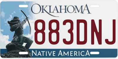 OK license plate 883DNJ