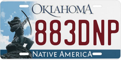 OK license plate 883DNP