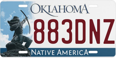 OK license plate 883DNZ