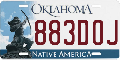 OK license plate 883DOJ