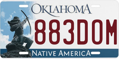 OK license plate 883DOM