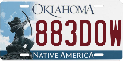 OK license plate 883DOW