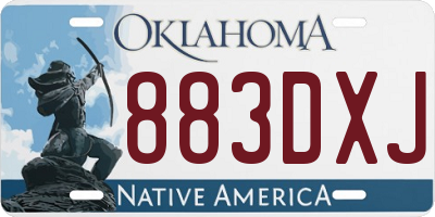 OK license plate 883DXJ