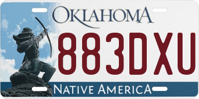 OK license plate 883DXU