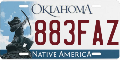 OK license plate 883FAZ
