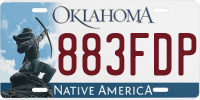 OK license plate 883FDP