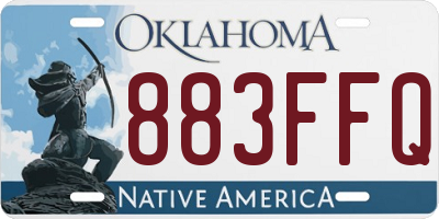 OK license plate 883FFQ