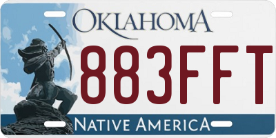 OK license plate 883FFT