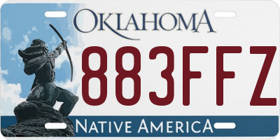 OK license plate 883FFZ