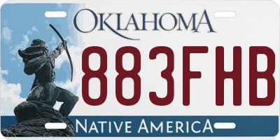 OK license plate 883FHB