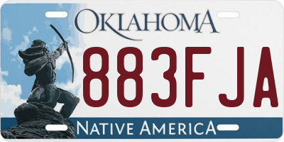 OK license plate 883FJA