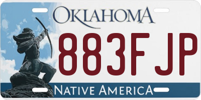 OK license plate 883FJP