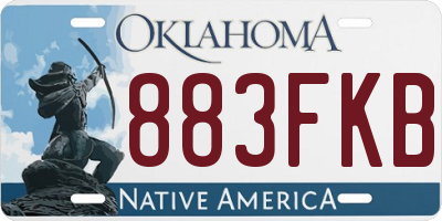 OK license plate 883FKB