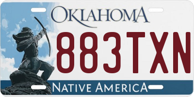 OK license plate 883TXN