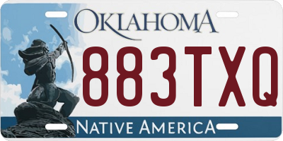 OK license plate 883TXQ
