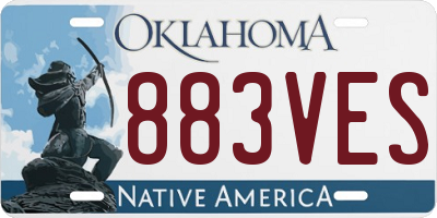 OK license plate 883VES