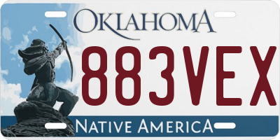 OK license plate 883VEX