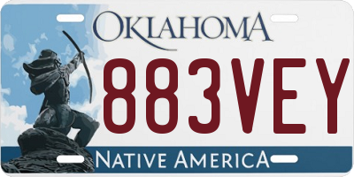 OK license plate 883VEY