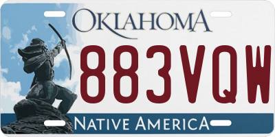 OK license plate 883VQW