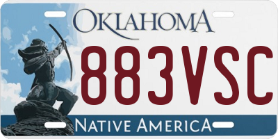 OK license plate 883VSC