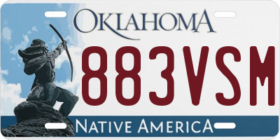 OK license plate 883VSM