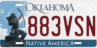 OK license plate 883VSN
