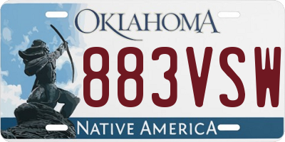 OK license plate 883VSW