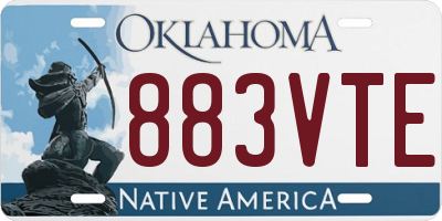 OK license plate 883VTE