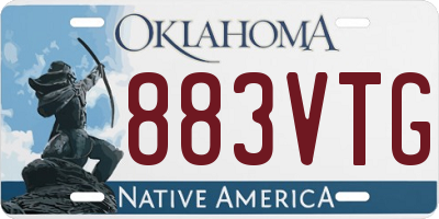 OK license plate 883VTG