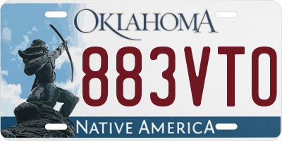 OK license plate 883VTO