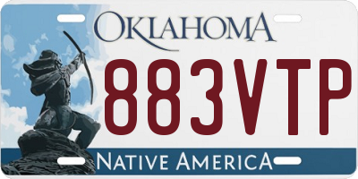 OK license plate 883VTP