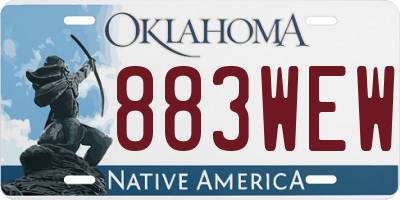 OK license plate 883WEW