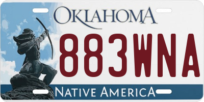 OK license plate 883WNA