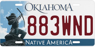OK license plate 883WND