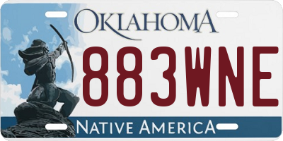 OK license plate 883WNE