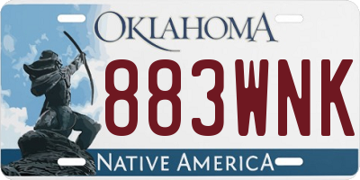 OK license plate 883WNK