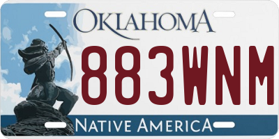 OK license plate 883WNM
