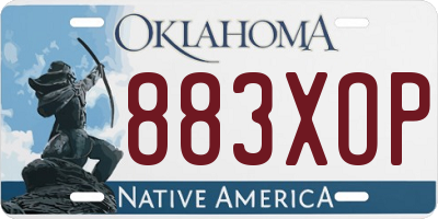 OK license plate 883XOP