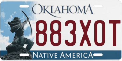 OK license plate 883XOT