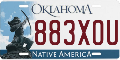 OK license plate 883XOU