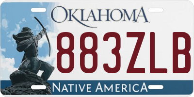 OK license plate 883ZLB