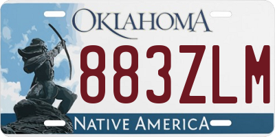 OK license plate 883ZLM