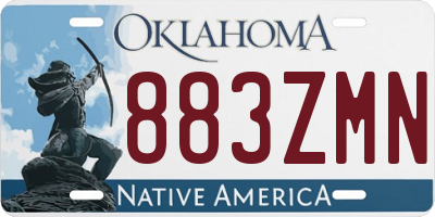 OK license plate 883ZMN