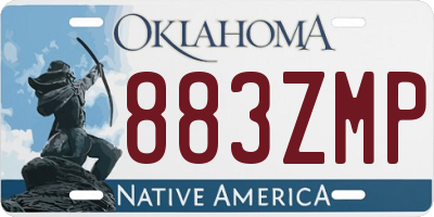 OK license plate 883ZMP