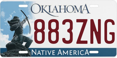 OK license plate 883ZNG
