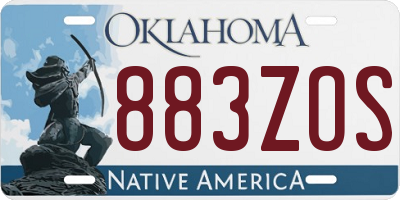 OK license plate 883ZOS